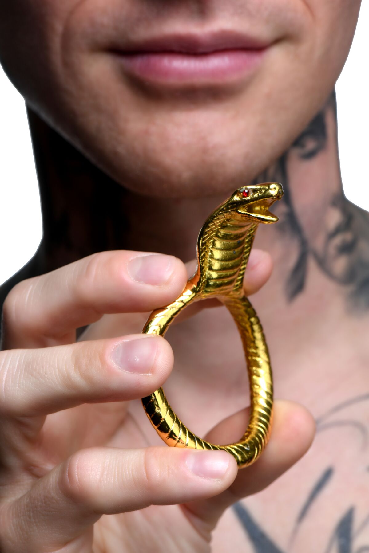 Ерекційне кільце з головою кобри Master Series Cobra King Golden Cock Ring