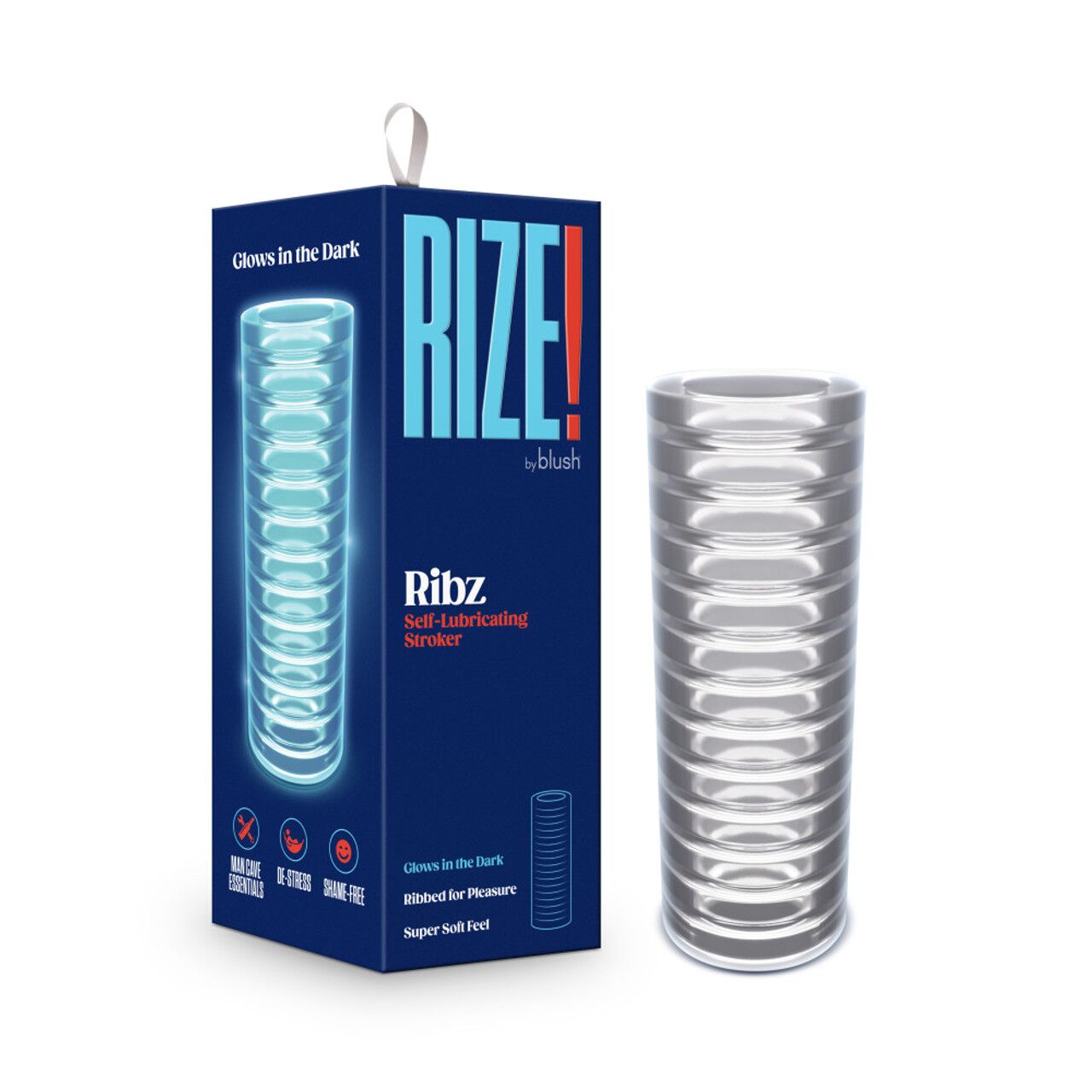 Мастурбатор Blush Rize - Ribz Glow in the Dark Masturbator - Clear