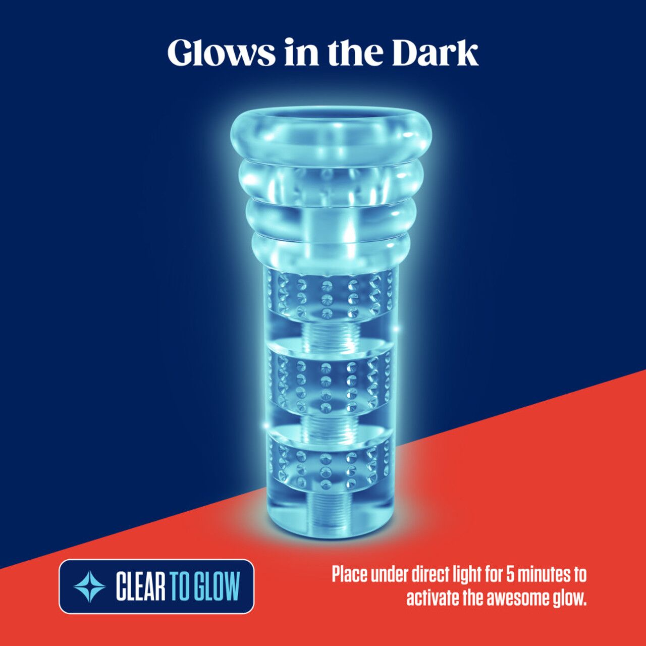 Мастурбатор Blush Rize - Luz Glow in the Dark Masturbator - Clear