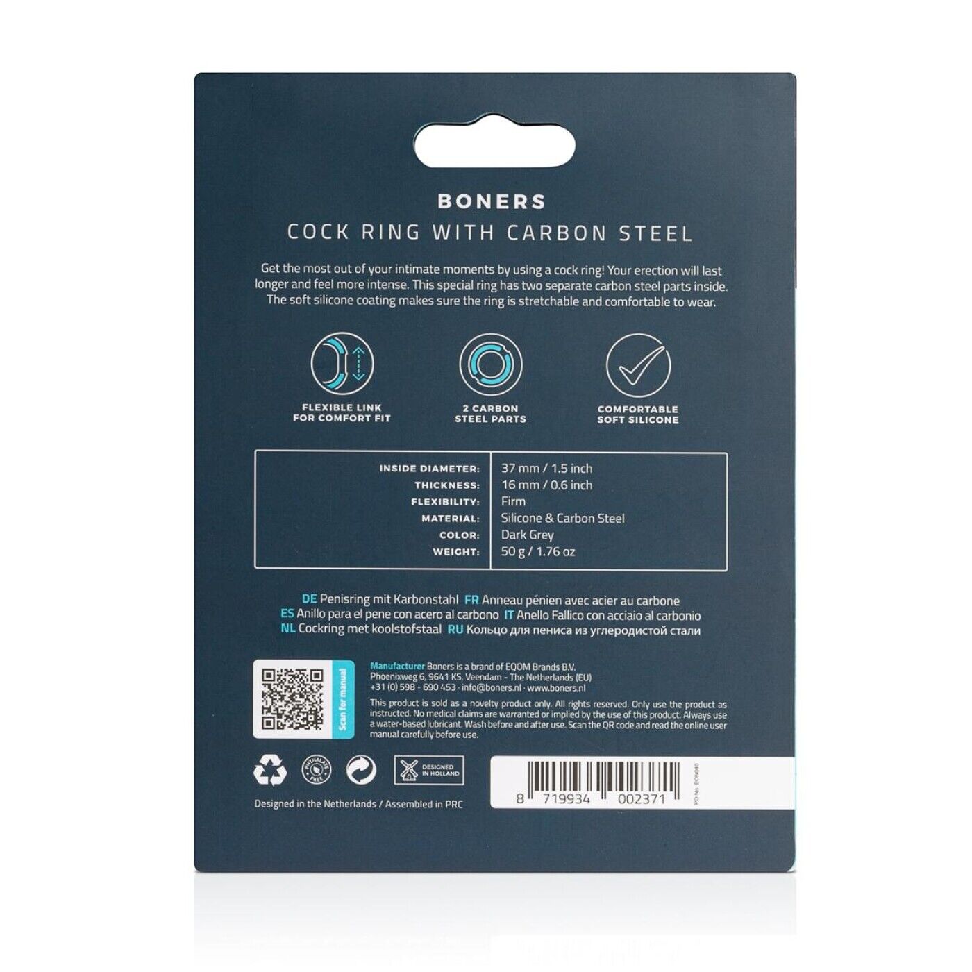 Ерекційне кільце Boners Cock Ring With Steel Core