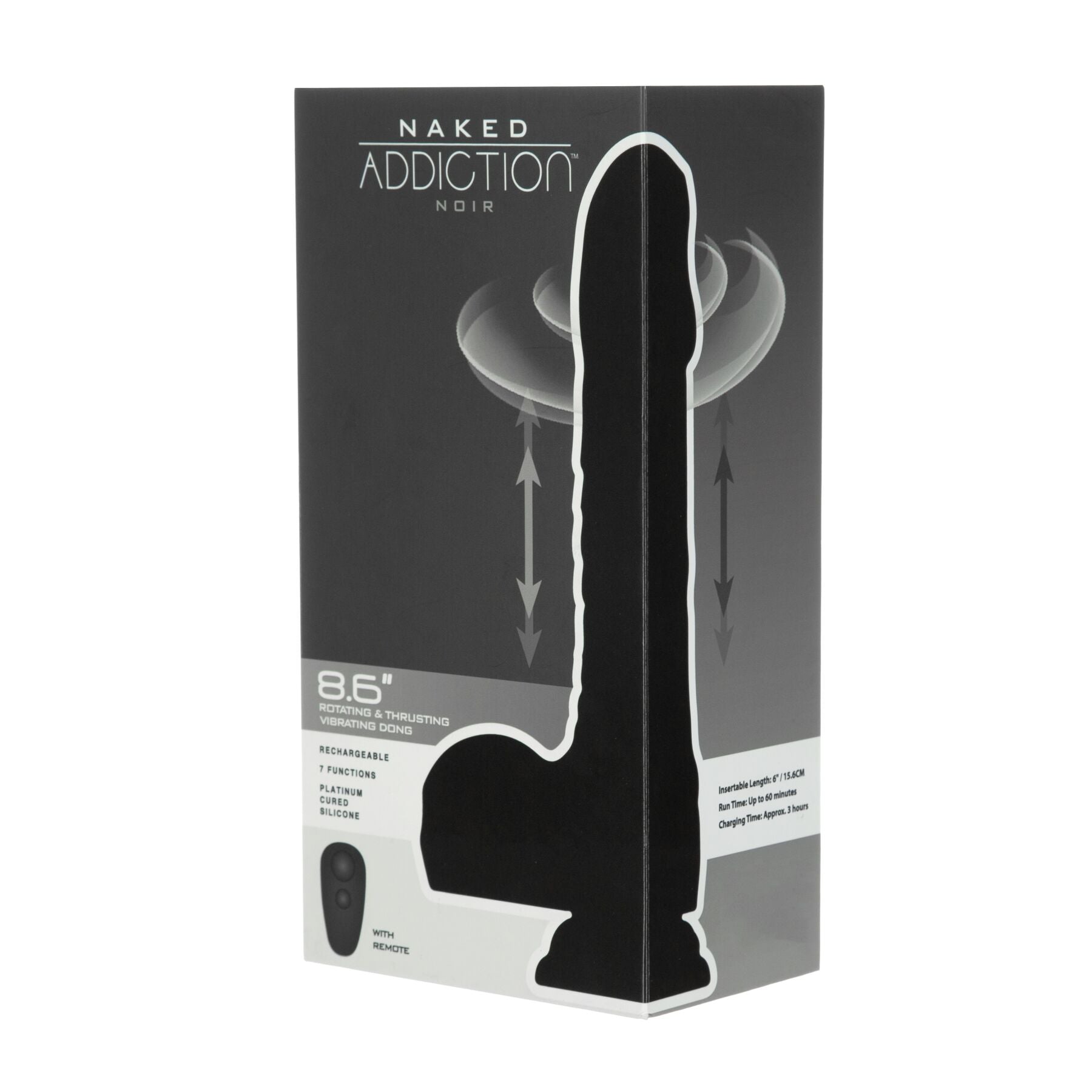 Вібро-фалоімітатор з ротацією та пульсацією Naked Addiction 8.6″ Noir