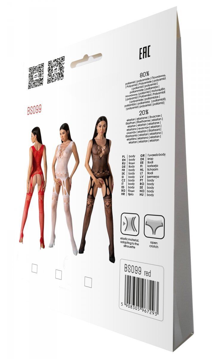 Бодістокінг з плетінням на грудях Passion BS099