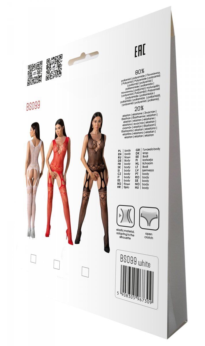 Бодістокінг з плетінням на грудях Passion BS099