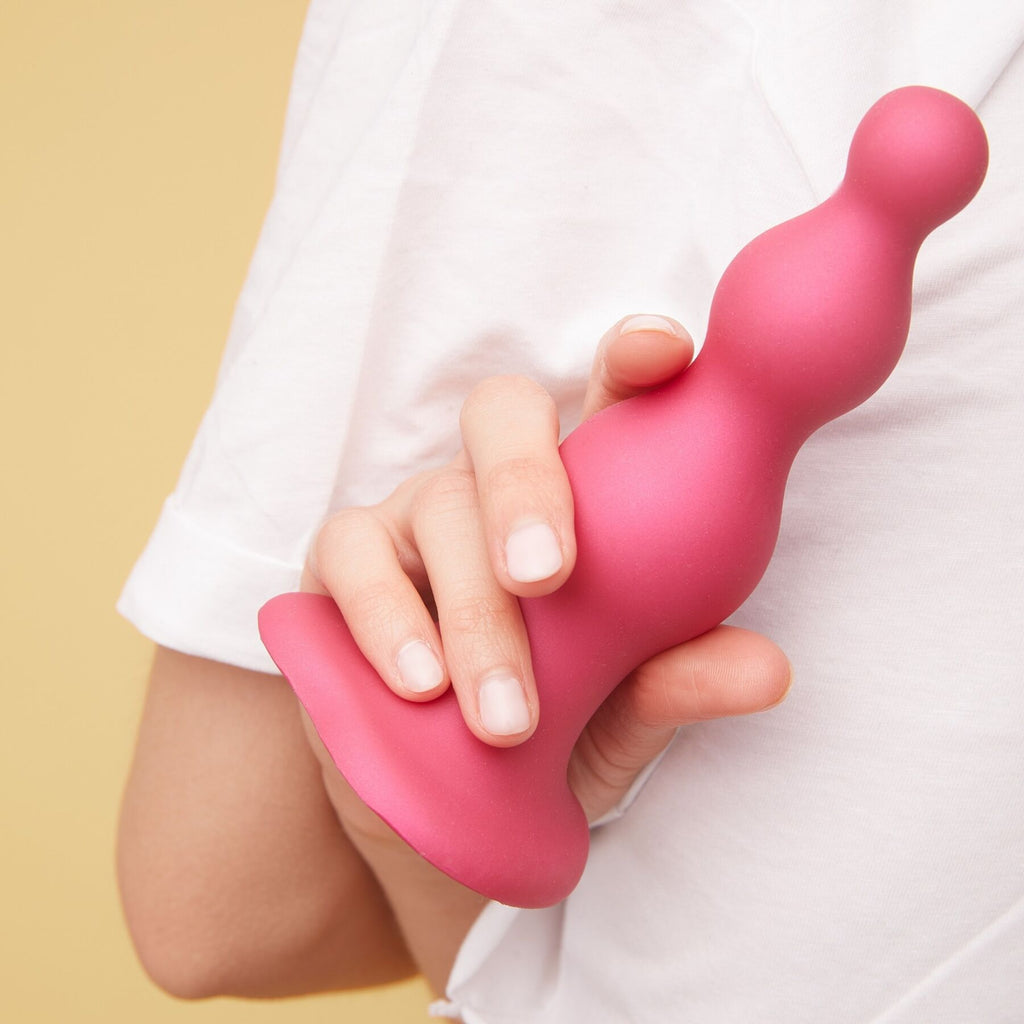 Насадка для страпона Strap-On-Me Dildo Plug Beads Dildo Plug Beads Framboise Metallic