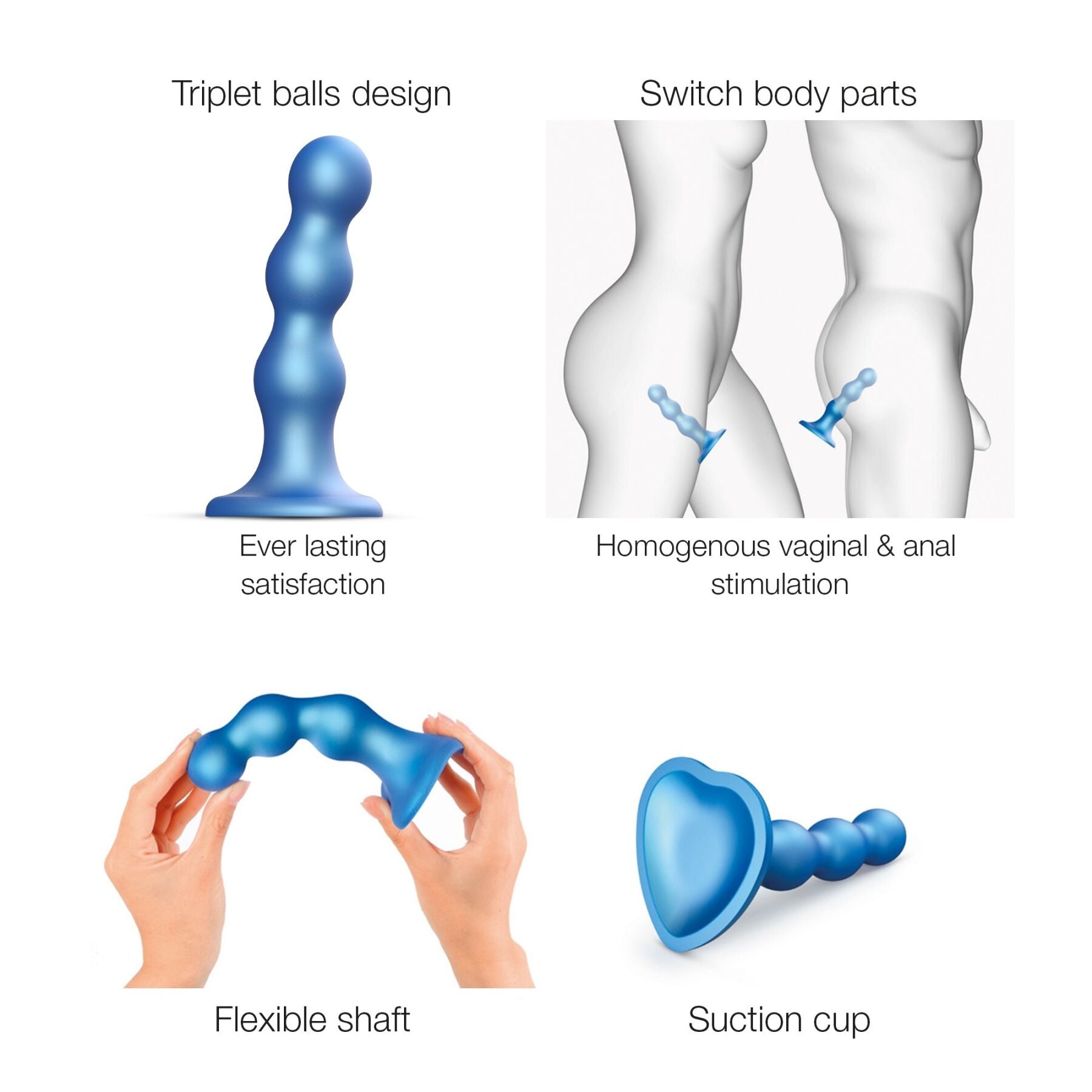 Насадка для страпона Strap-On-Me Dildo Plug Balls