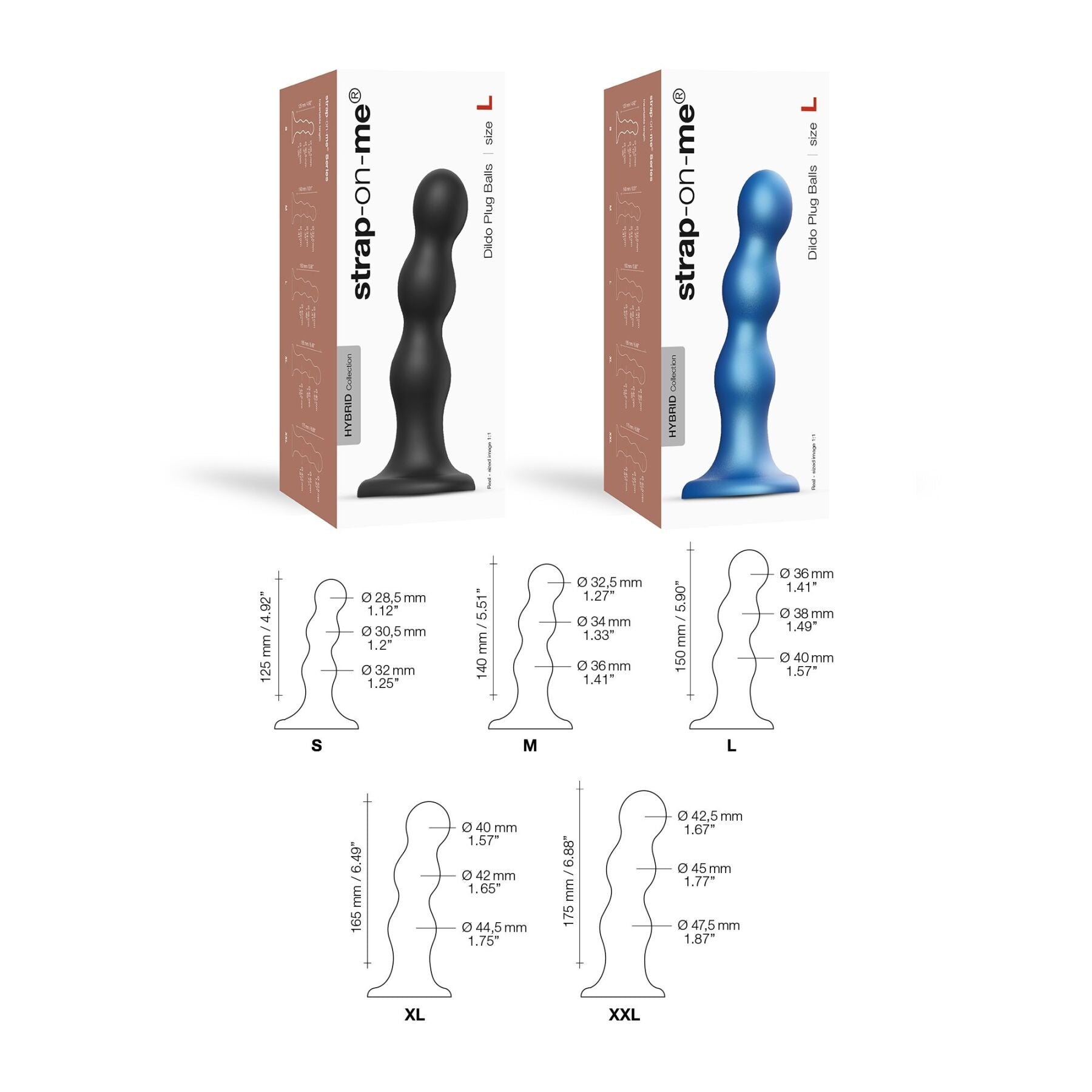Насадка для страпона Strap-On-Me Dildo Plug Balls