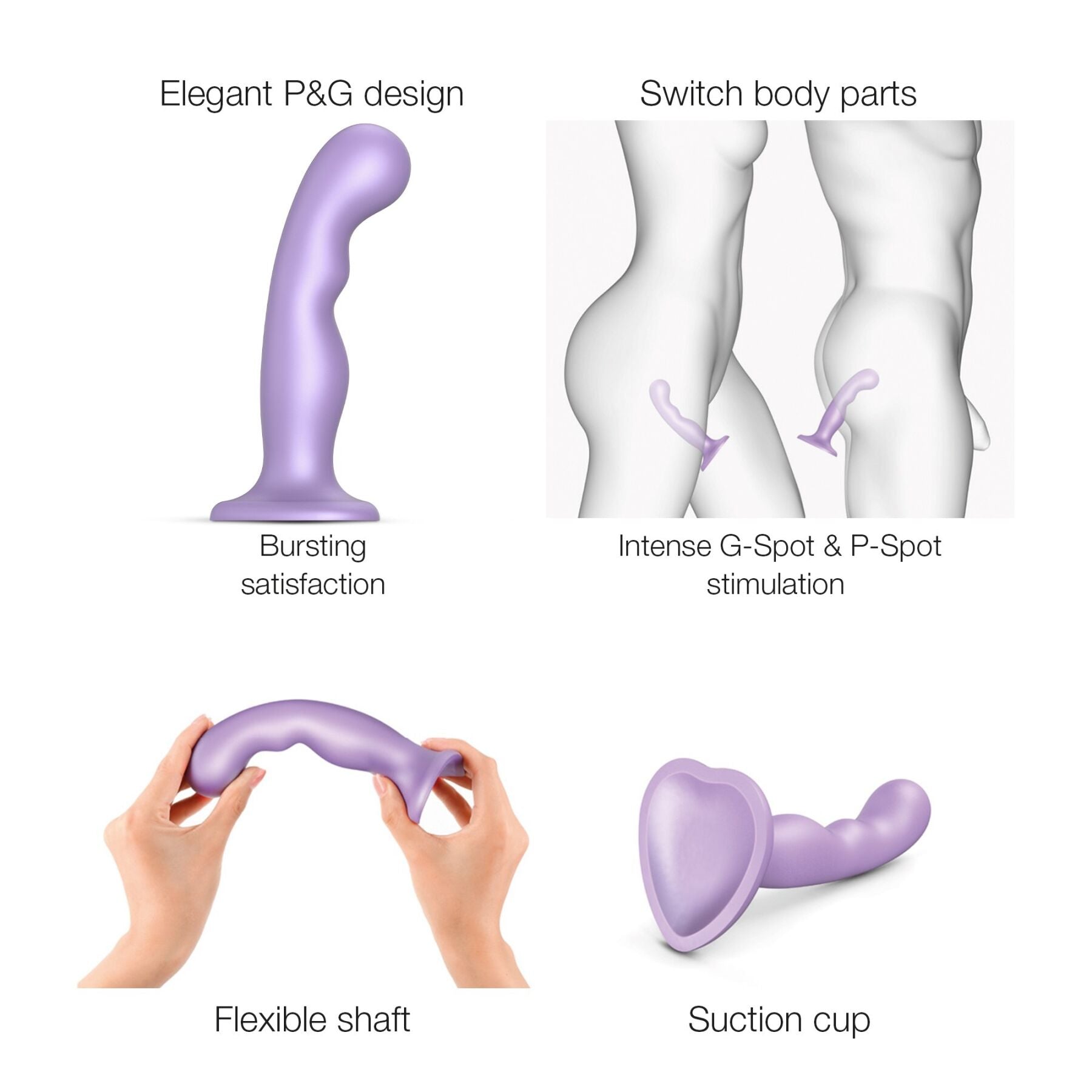Насадка для страпона Strap-On-Me Dildo Plug P&G Dildo Plug P&G Lilas Metallic