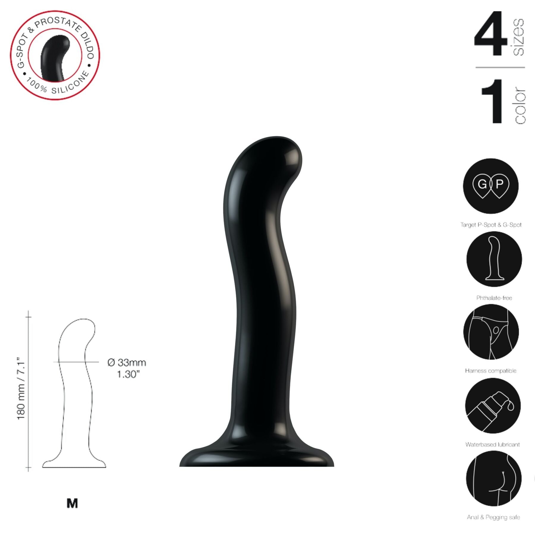 Насадка для страпона Strap-On-Me P&G-Spot Dildo