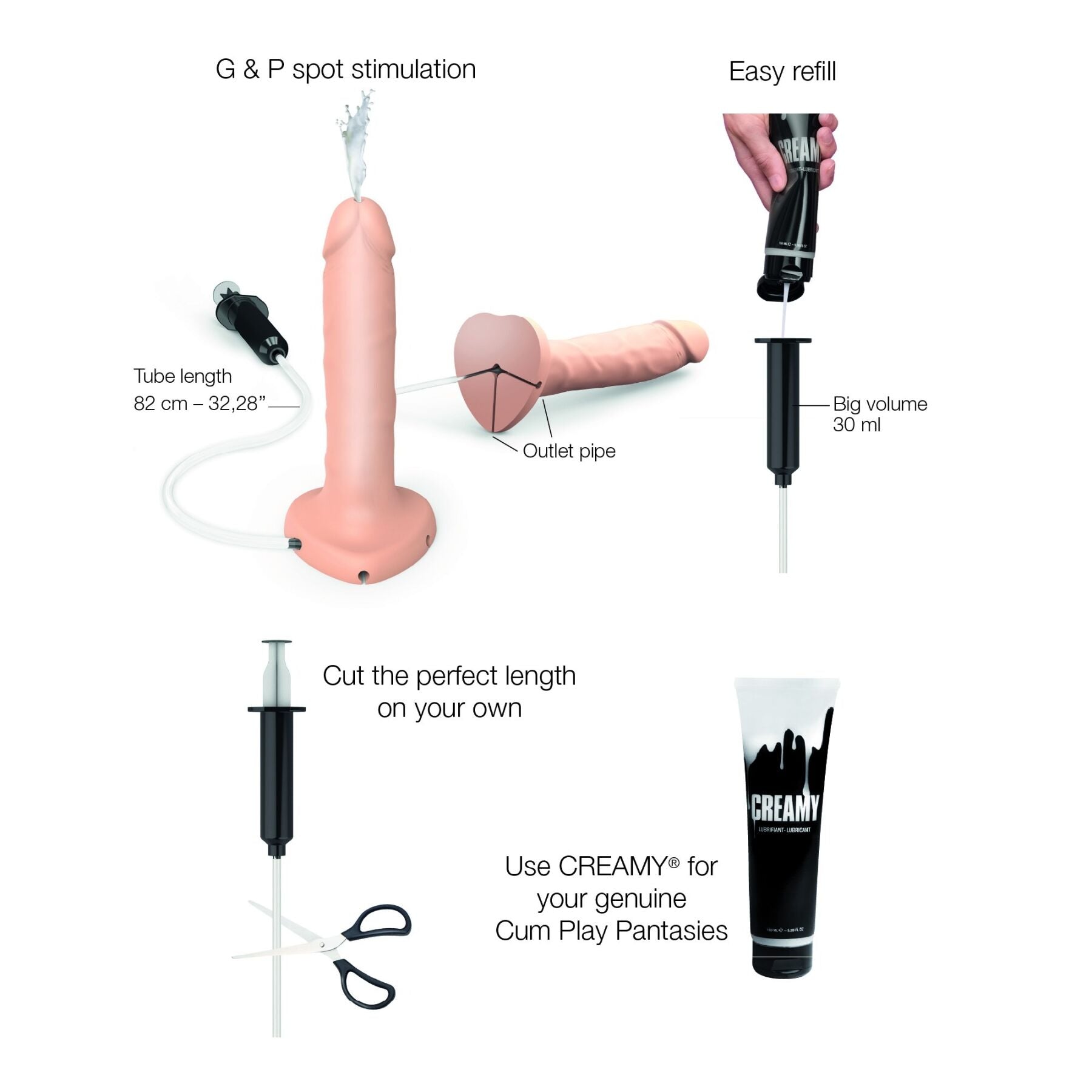 Фалоімітатор, що кінчає Strap-On-Me Squirting Cum Dildo Realistic Flash