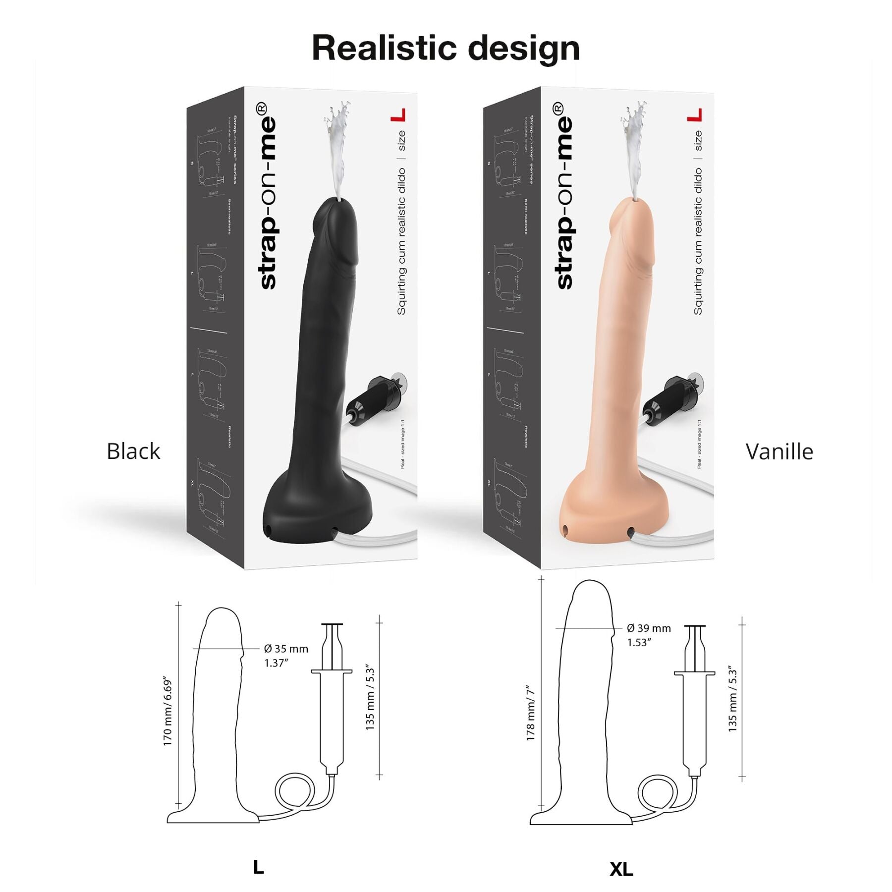 Фалоімітатор, що кінчає Strap-On-Me Squirting Cum Dildo Realistic