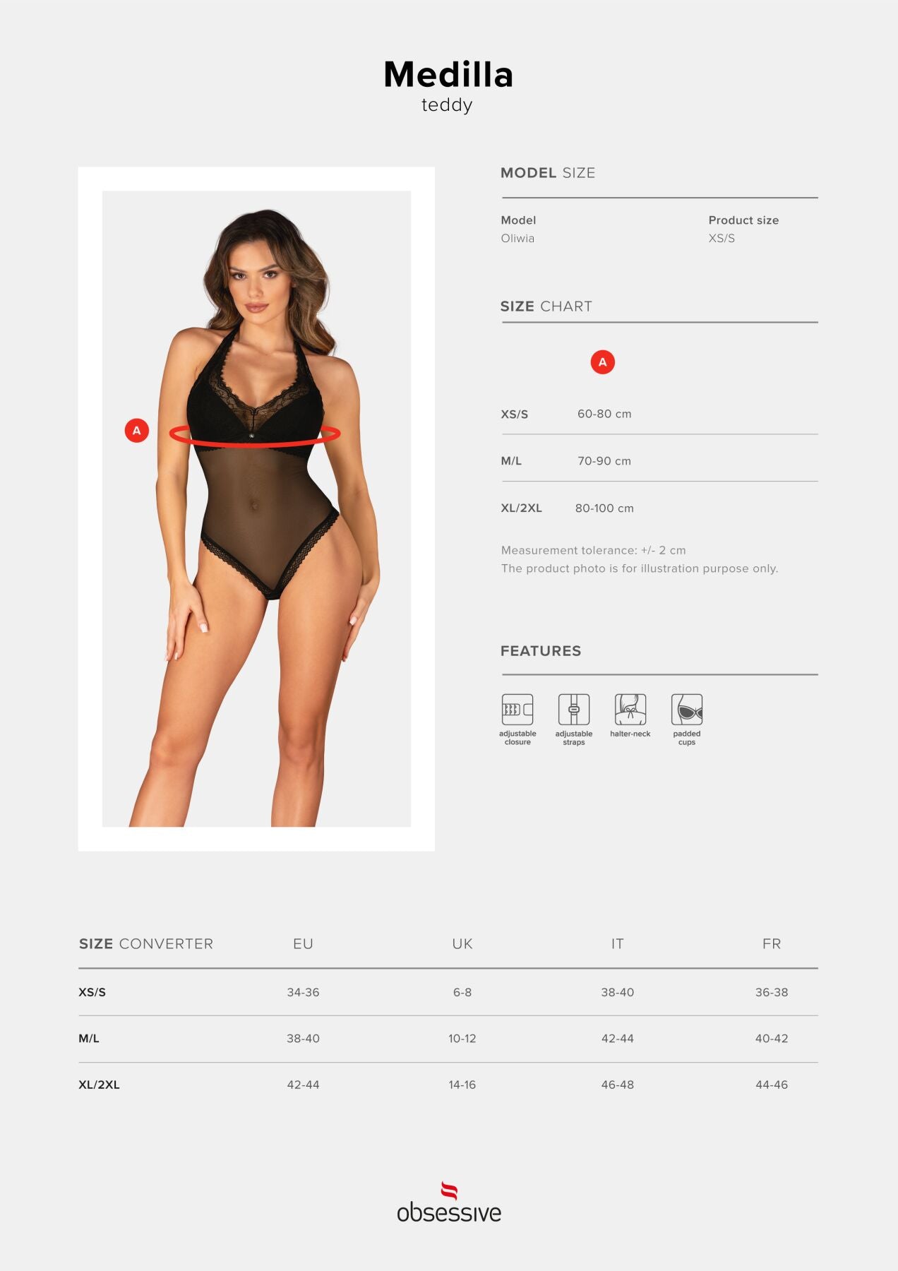 Боді Obsessive Medilla teddy