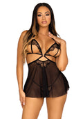Сорочка бебі-дол з відкритими чашками Leg Avenue Lace