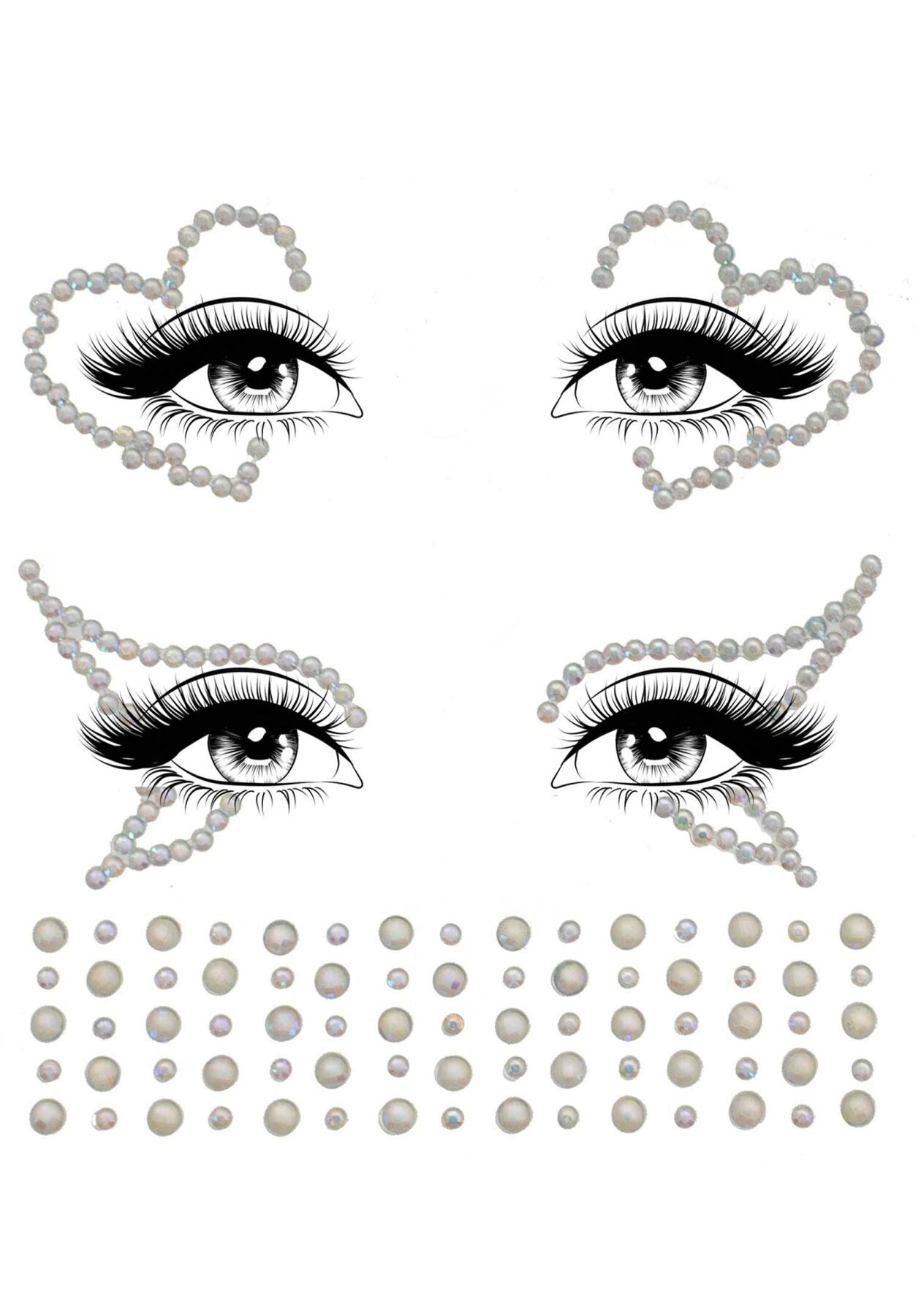 Набір страз-прикрас для тіла Leg Avenue Ayla face jewel sticker