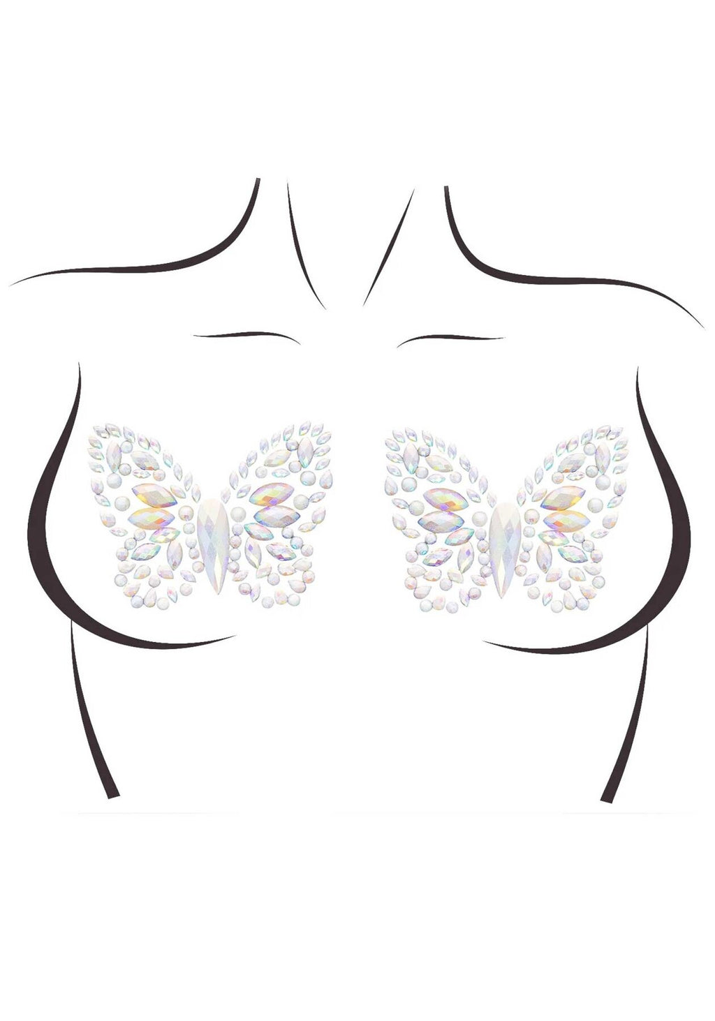 Пестис-метелики з кристалів Leg Avenue Chrysallis nipple sticker