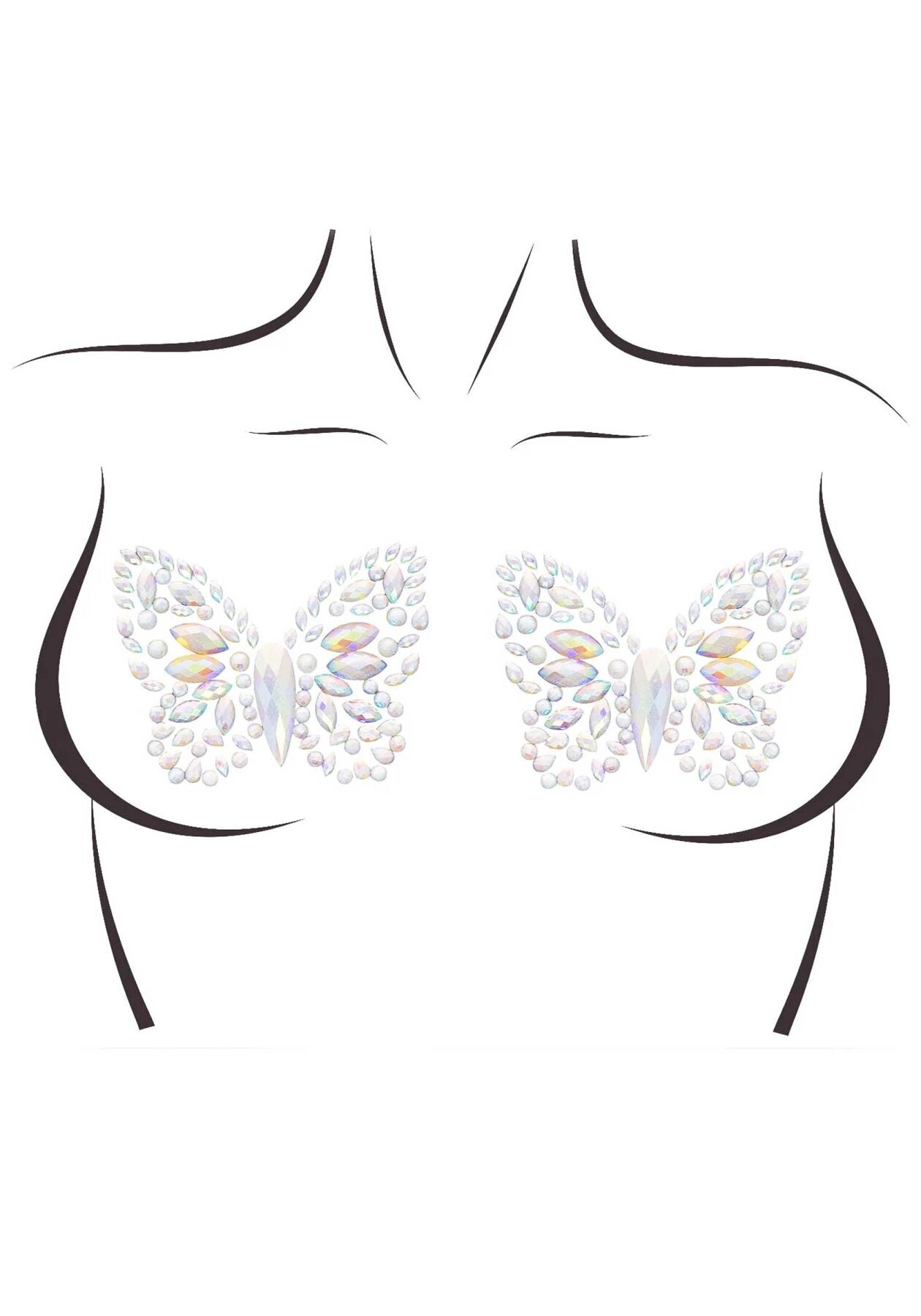 Пестис-метелики з кристалів Leg Avenue Chrysallis nipple sticker