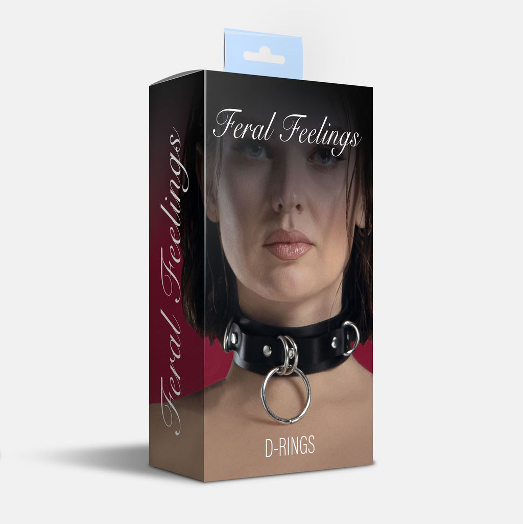 Нашийник для фіксації з натуральної шкіри Feral Feelings D-Rings