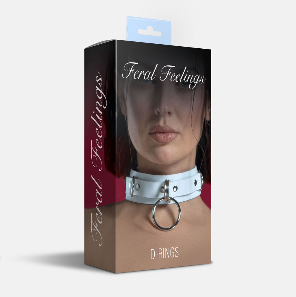 Нашийник для фіксації з натуральної шкіри Feral Feelings D-Rings