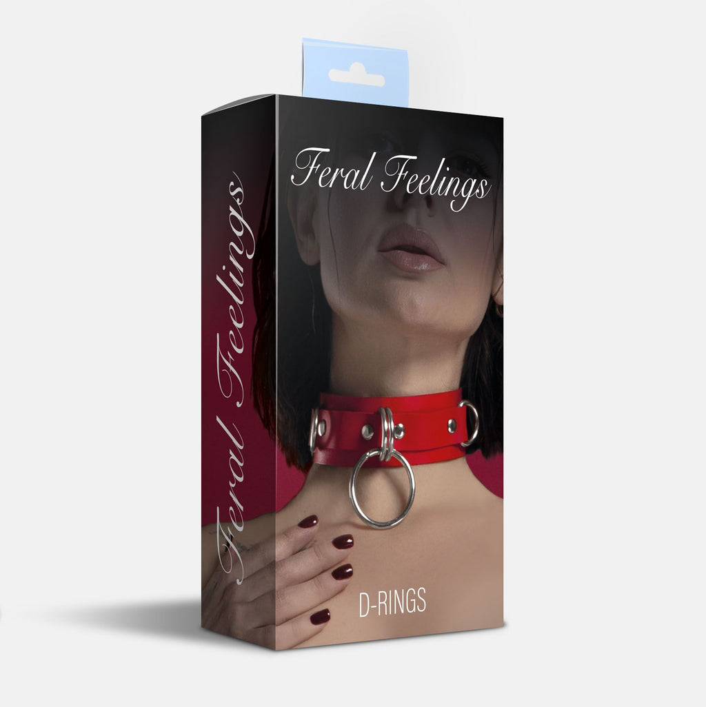 Нашийник для фіксації з натуральної шкіри Feral Feelings D-Rings