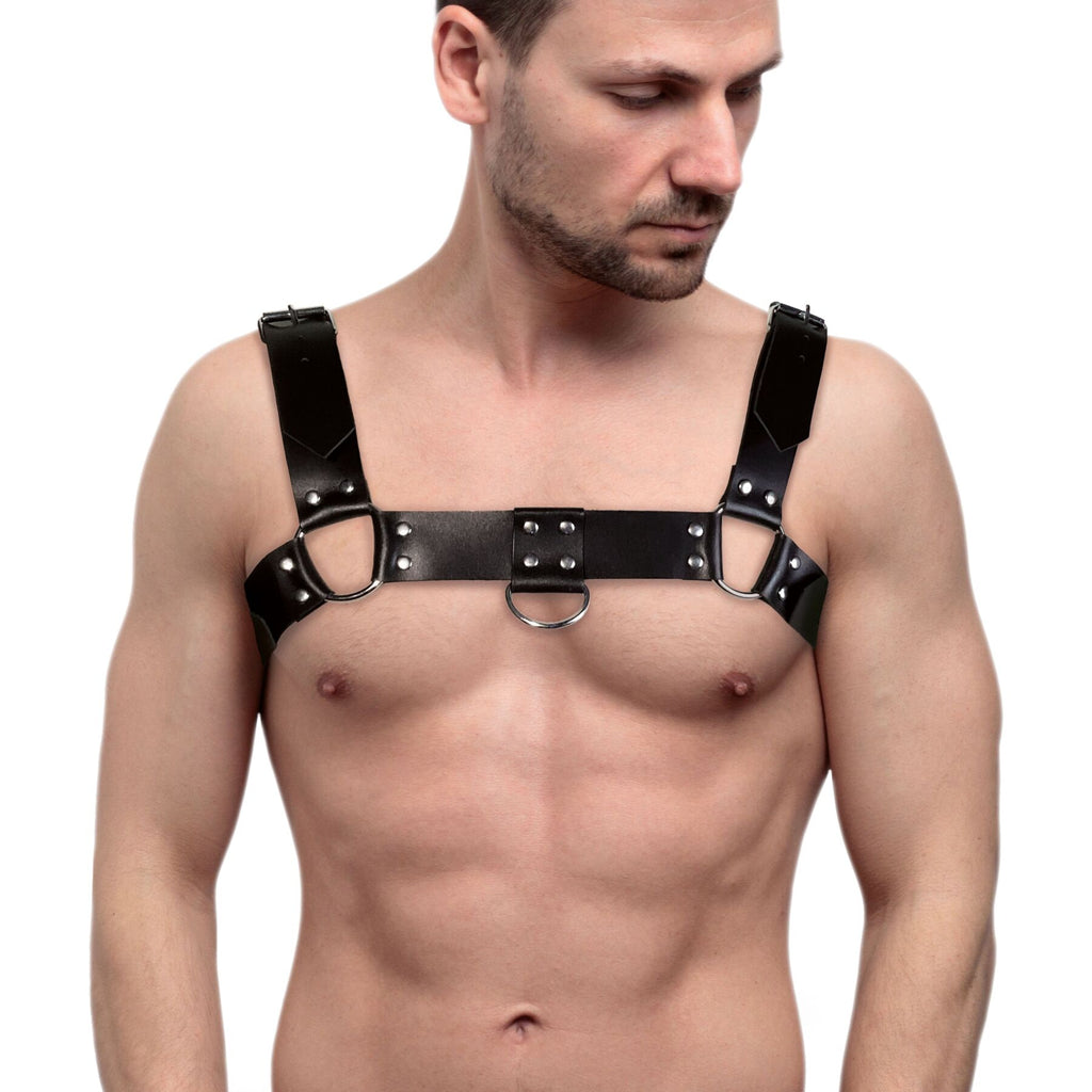 Чоловіча портупея на груди з натуральної шкіри Feral Feelings Bulldog Harness