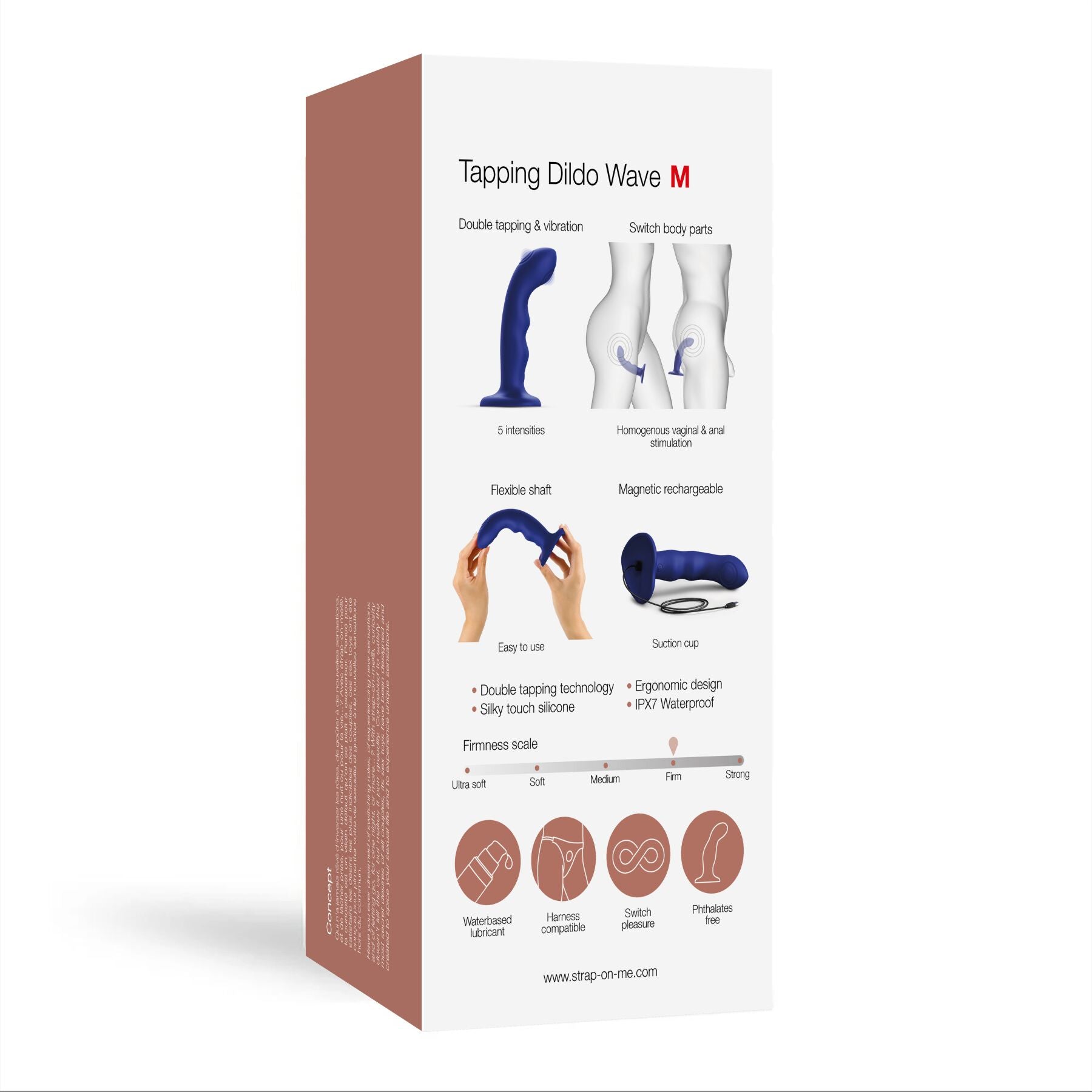 Насадка для страпона з подвійною точковою пульсацією Strap-On-Me TAPPING DILDO WAVE