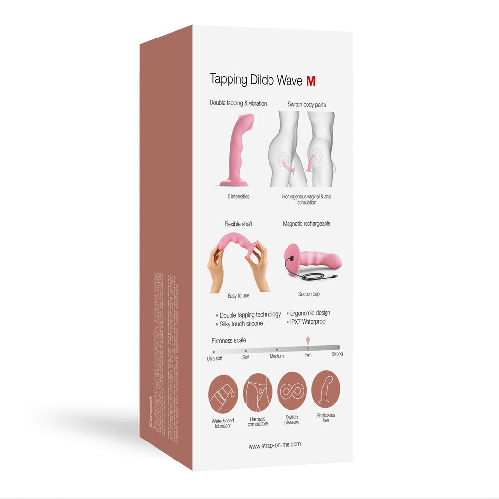 Насадка для страпона з подвійною точковою пульсацією Strap-On-Me TAPPING DILDO WAVE