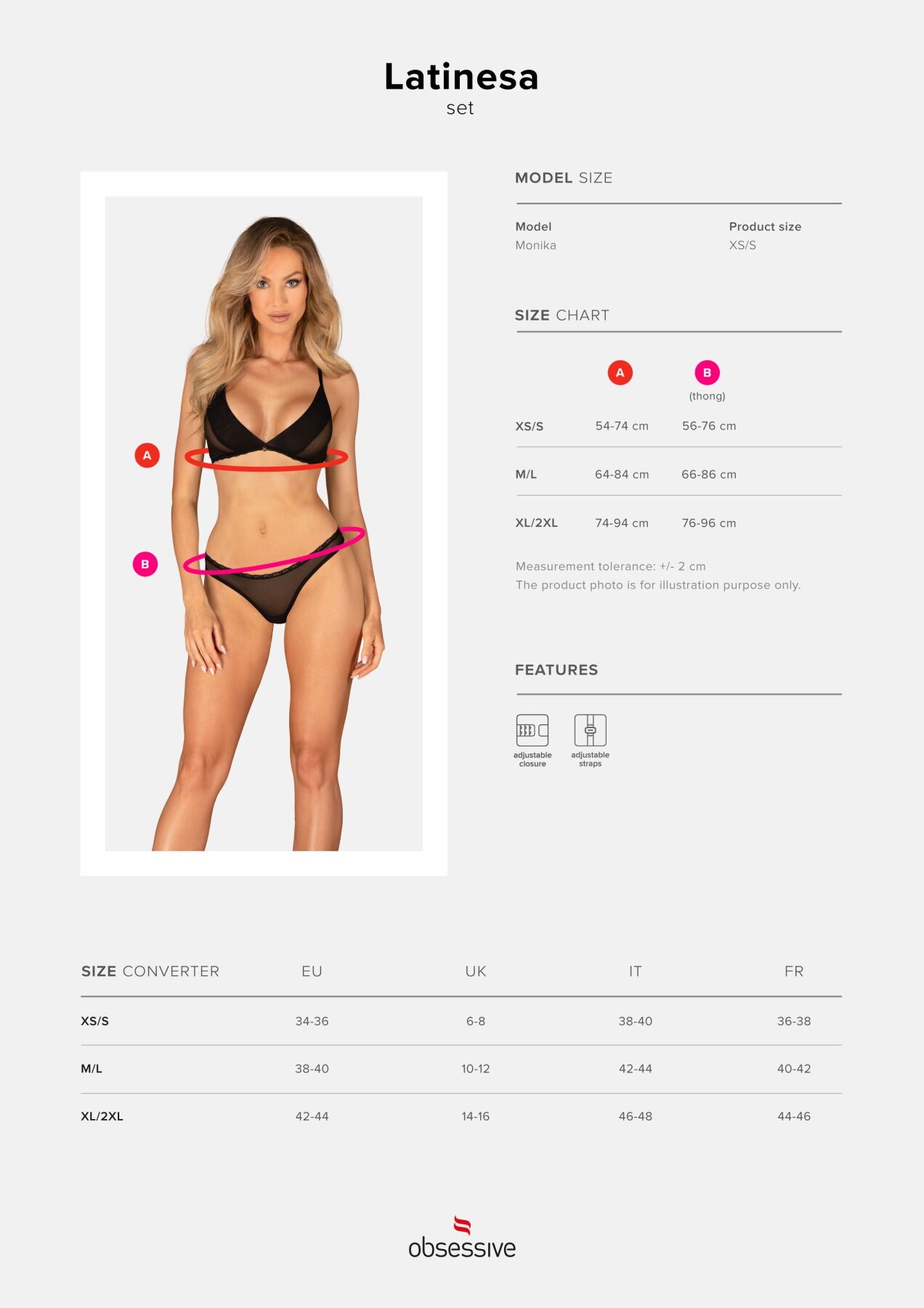 Комплект Obsessive Latinesa 2-pcs set