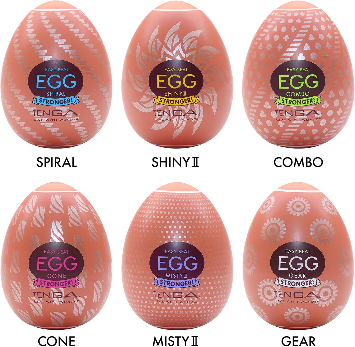 Набір мастурбаторів-яєць Tenga Egg Hard Boilded II Pack 6 яєць