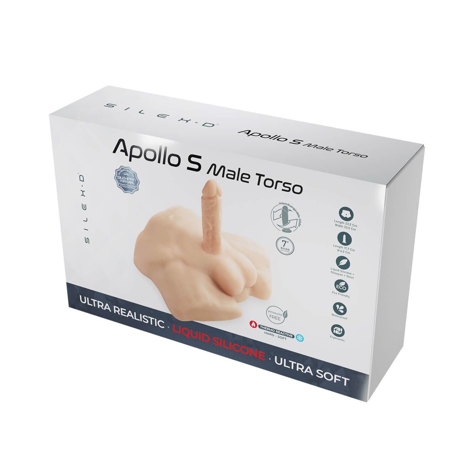Півторс з фалоімітатором на присосці SilexD Apollo S Male Torso