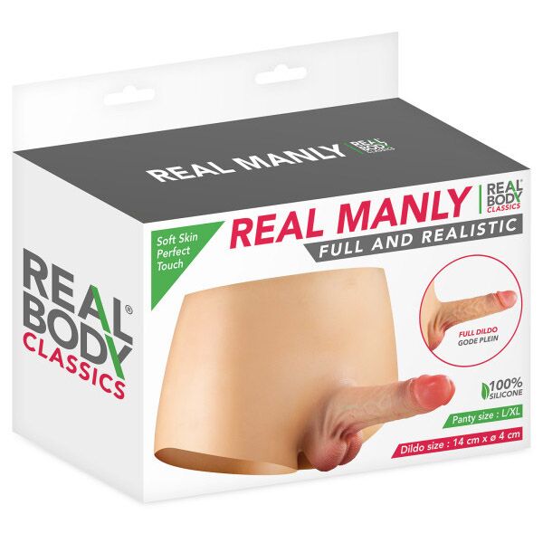 Силіконові трусики з фалоімітатором Real Body Real Manly
