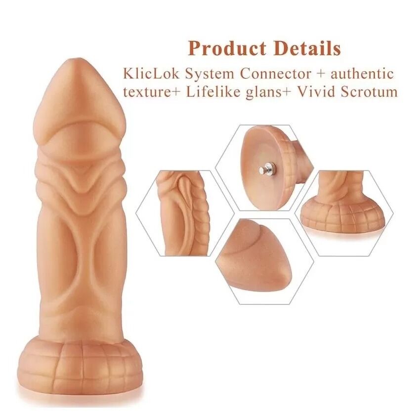 Фалоімітатор для секс-машин Hismith Slightly Curved Silicone Dildo Monster Series