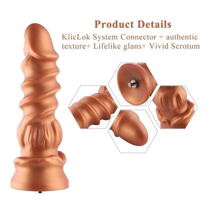 Фалоімітатор для секс-машин Hismith Spiral Grain Silicone Dildo Monster Series
