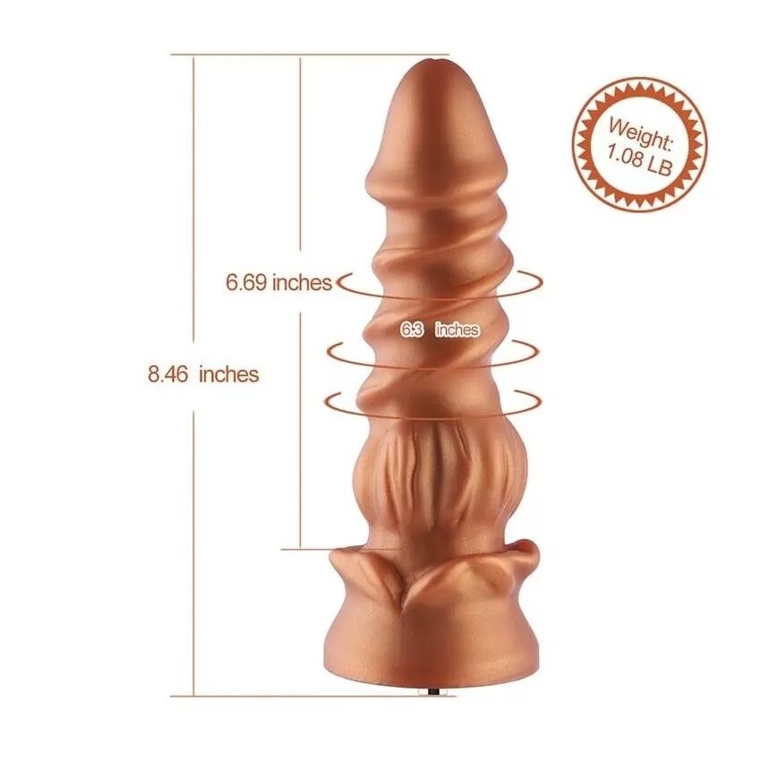 Фалоімітатор для секс-машин Hismith Spiral Grain Silicone Dildo Monster Series