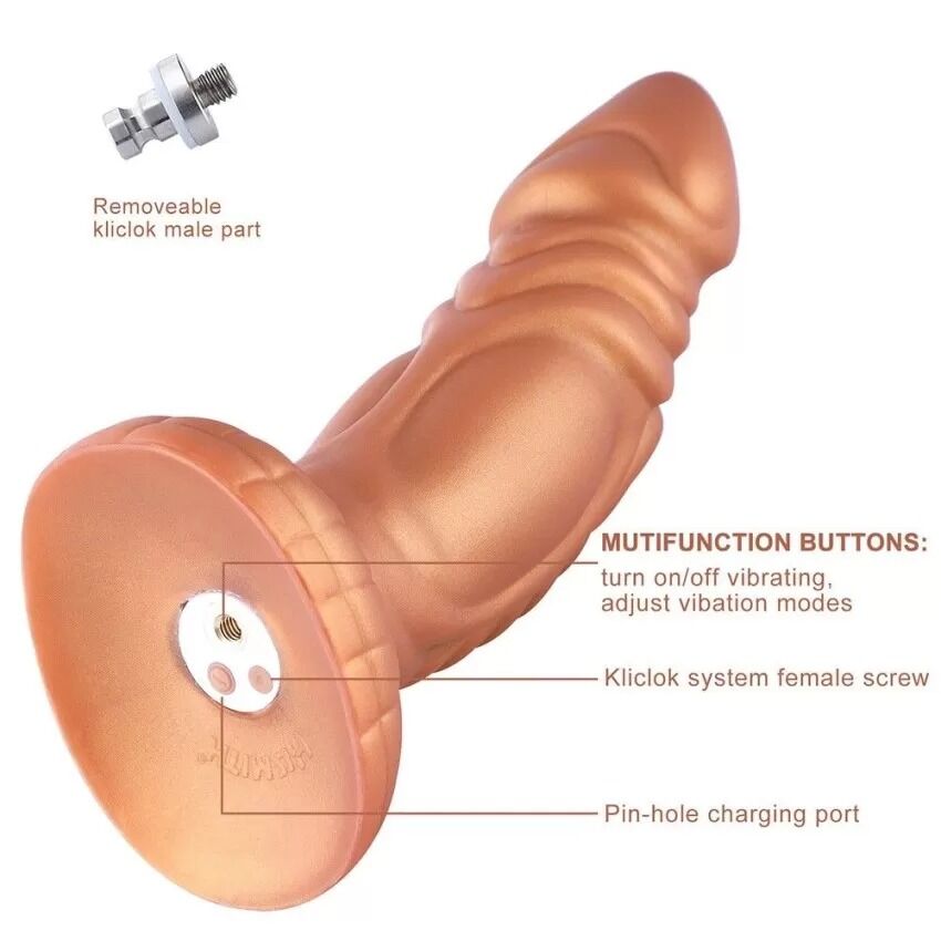 Фалоімітатор з вібрацією Hismith Slightly Curved Vibrating Silicone Dildo Monster Series