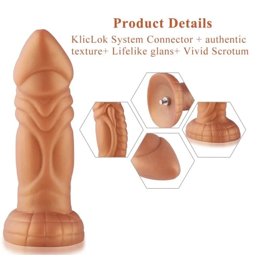 Фалоімітатор з вібрацією Hismith Slightly Curved Vibrating Silicone Dildo Monster Series