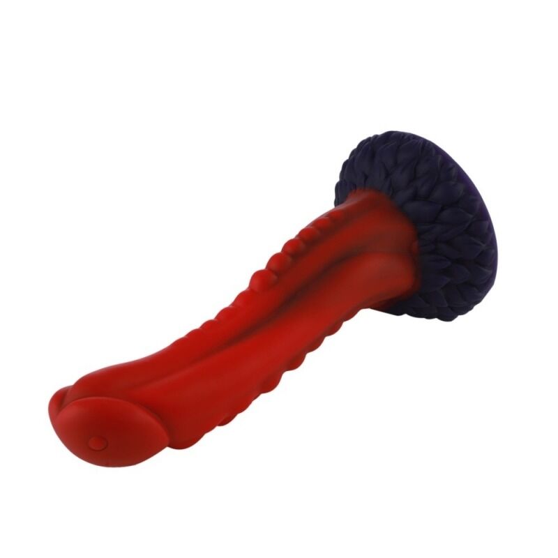 Фалоімітатор для секс-машин Hismith 8.35″ Curved Silicone Dildo Red Monster Series