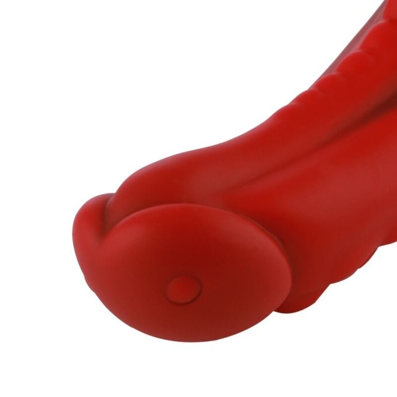 Фалоімітатор для секс-машин Hismith 8.35″ Curved Silicone Dildo Red Monster Series