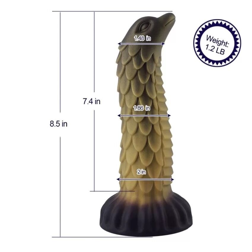 Фалоімітатор для секс-машин Hismith 8.5″ Squama Beast Silicone Dildo Monster Series