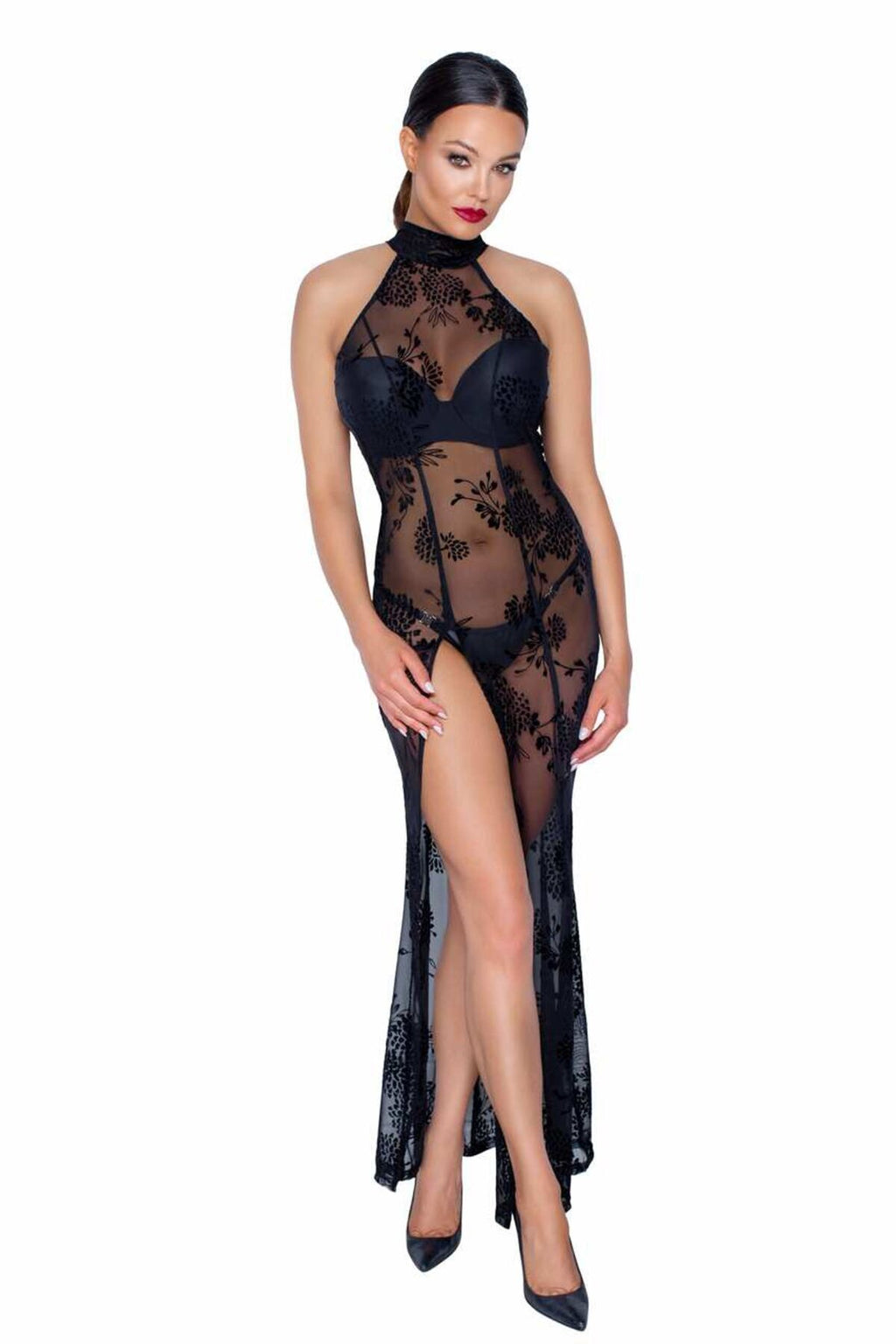 Довга сітчаста сукня Noir Handmade F239