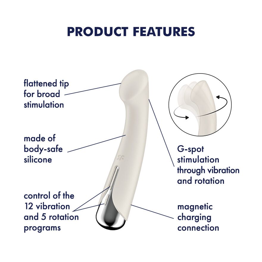 Вібратор з ротацією Satisfyer Spinning G-Spot 1 Beige