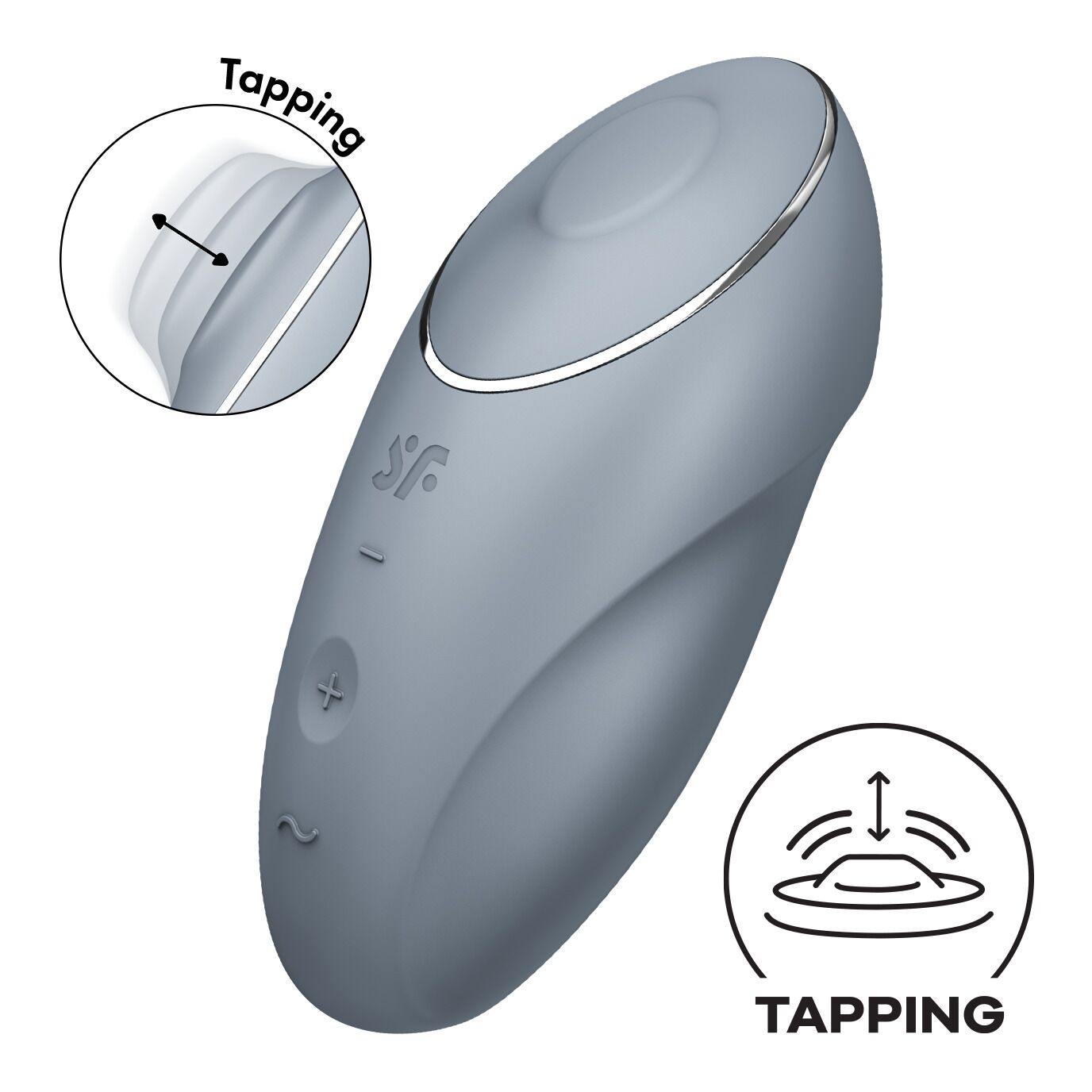 Вібростимулятор-пульсатор Satisfyer Tap & Climax 1 Bluegrey