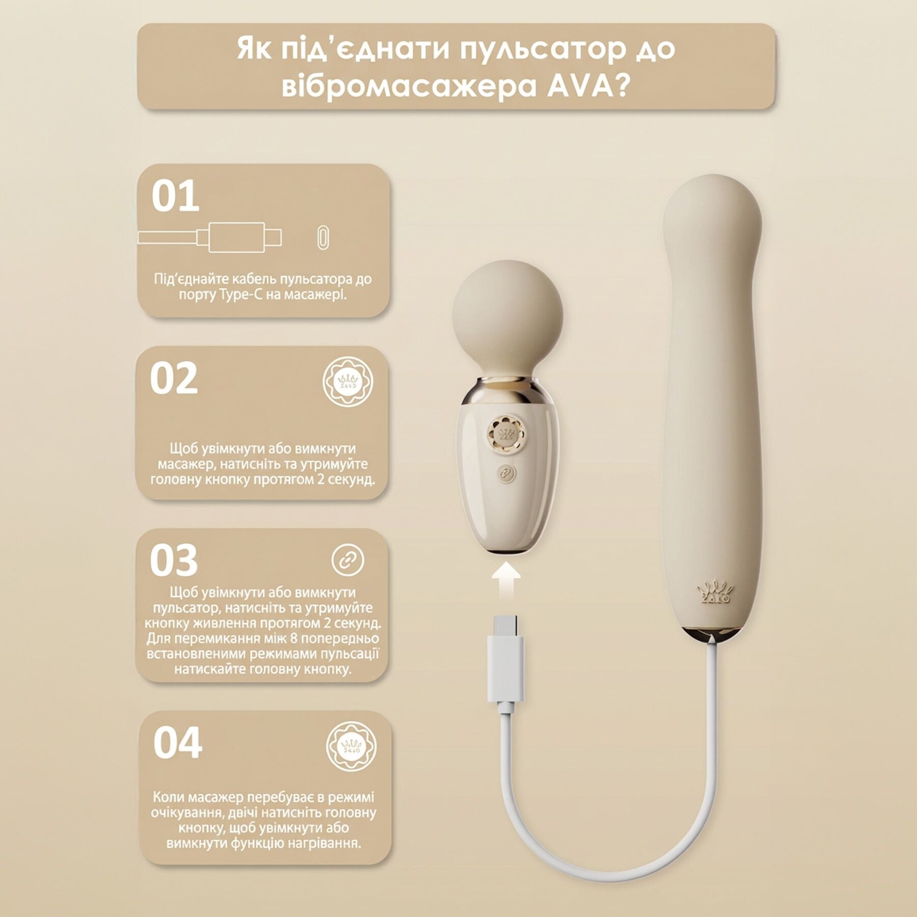 Пульсатор Zalo AVA Attachment Sakura Pink для смарт-вібромасажера Zalo