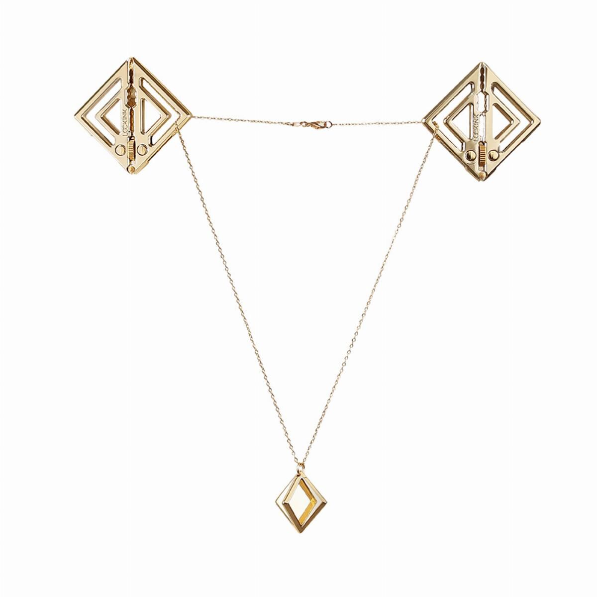 Затискачі для сосків з легкою підвіскою LOCKINK Adjustable Nipple Clamps Adjustable Nipple Clamps with Light Pendant