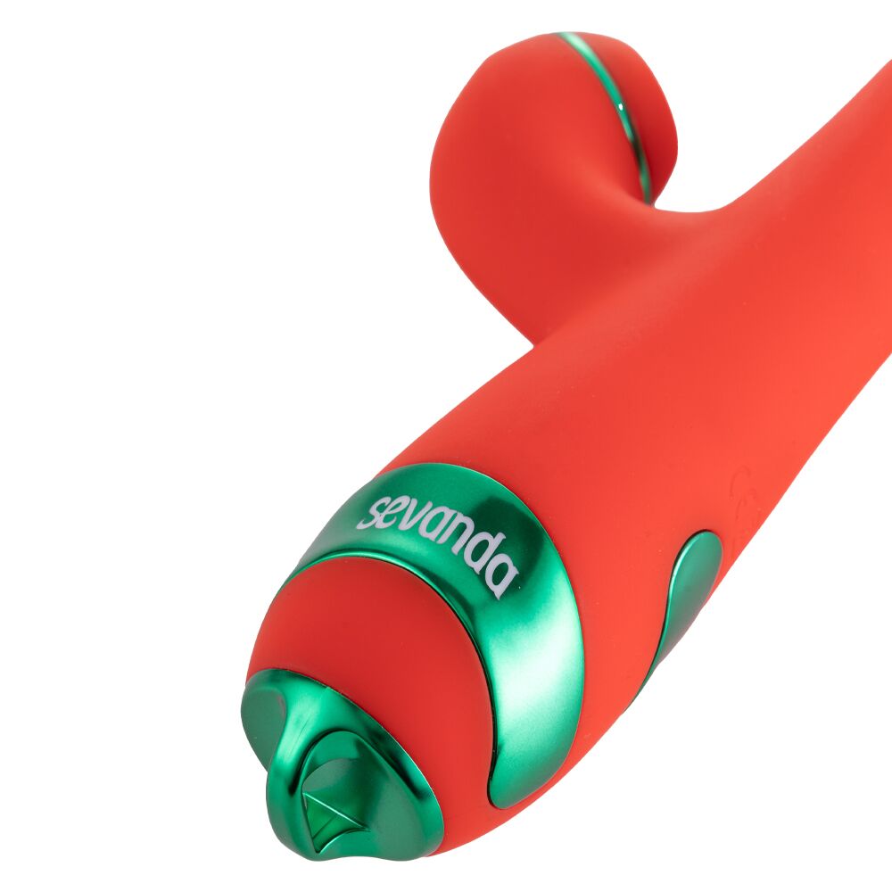 Вібратор-кролик з пульсацією та флогером LOCKINK SEVANDA Whip Vibrating Massage Wand