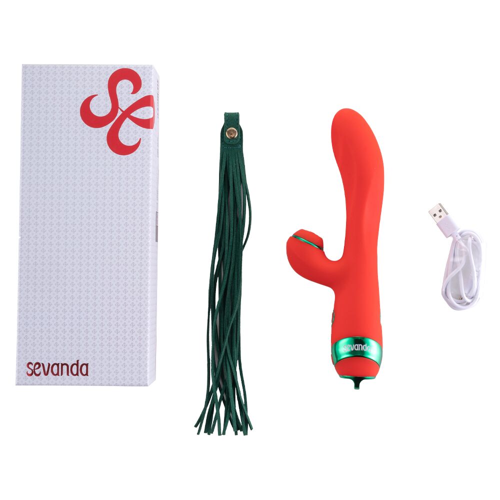 Вібратор-кролик з пульсацією та флогером LOCKINK SEVANDA Whip Vibrating Massage Wand