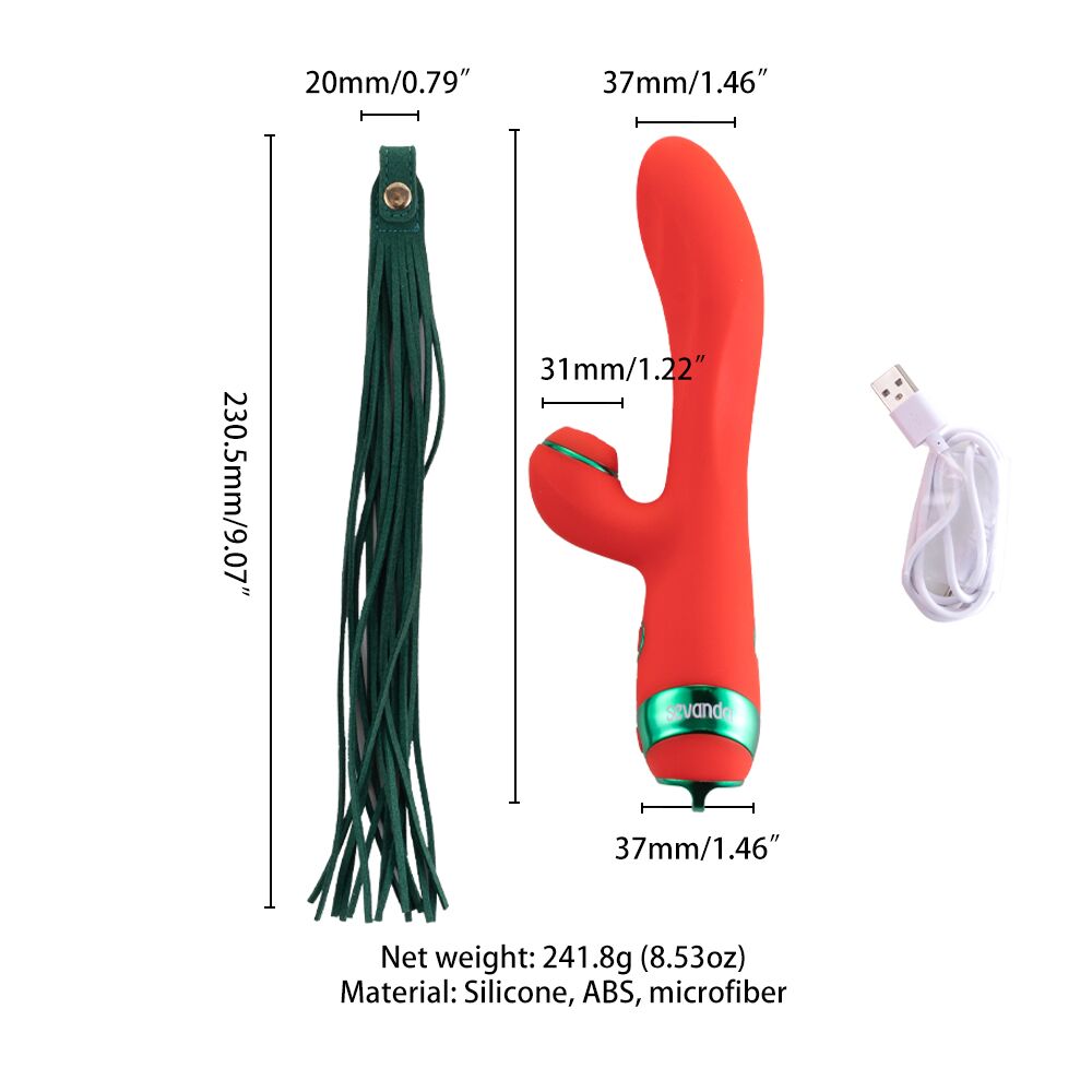 Вібратор-кролик з пульсацією та флогером LOCKINK SEVANDA Whip Vibrating Massage Wand