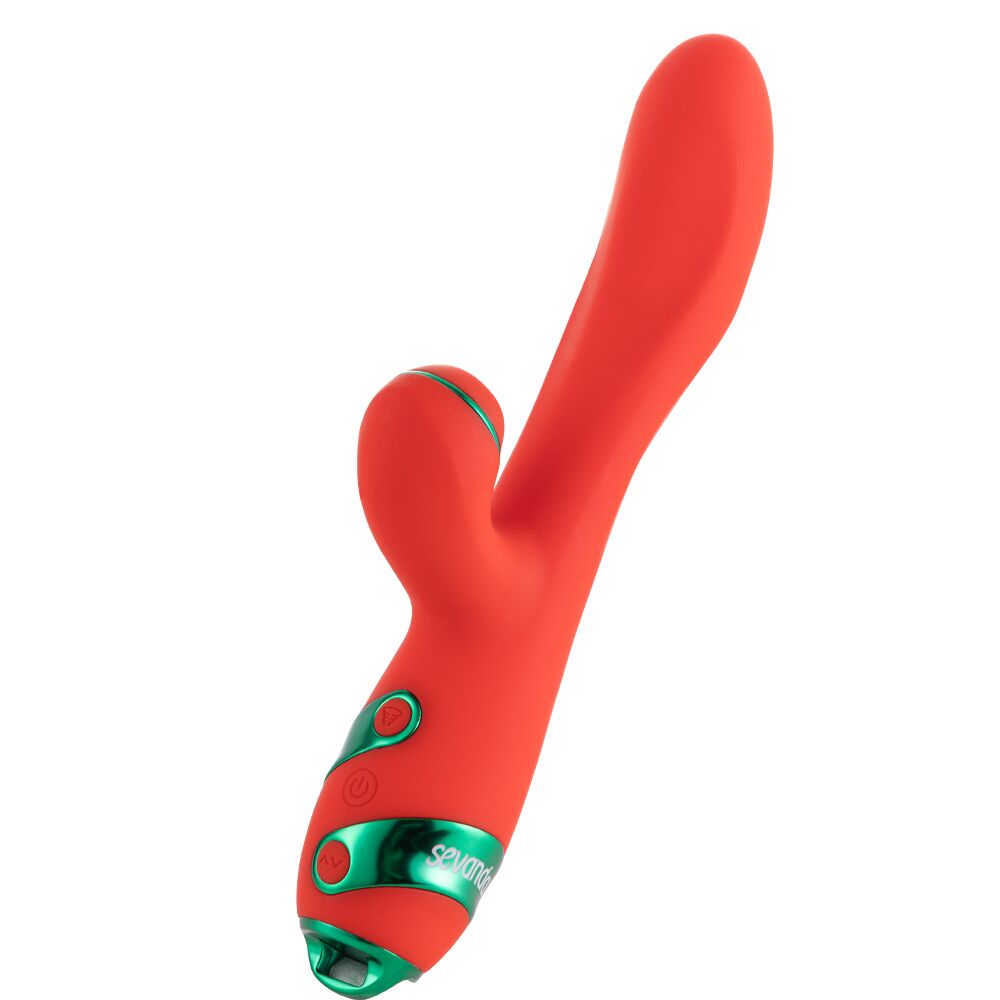 Вібратор-кролик з пульсацією та флогером LOCKINK SEVANDA Whip Vibrating Massage Wand