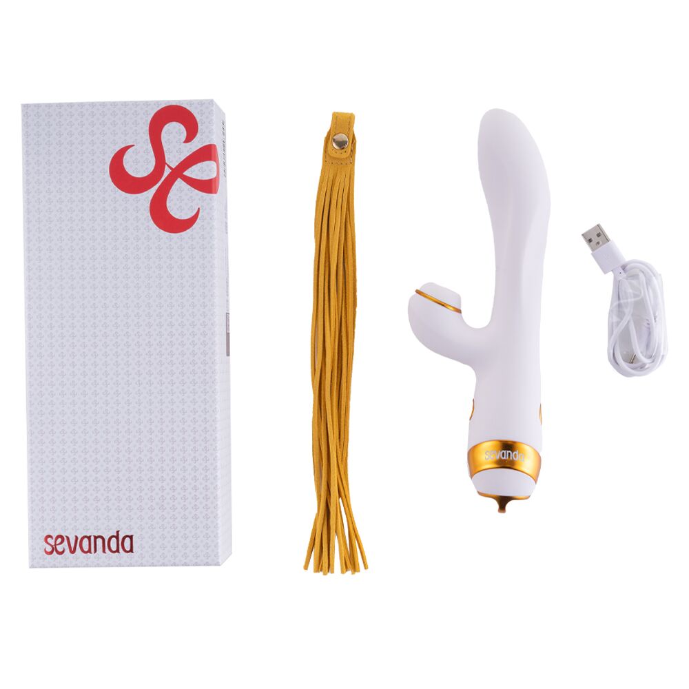 Вібратор-кролик з пульсацією та флогером LOCKINK SEVANDA Whip Vibrating Massage Wand