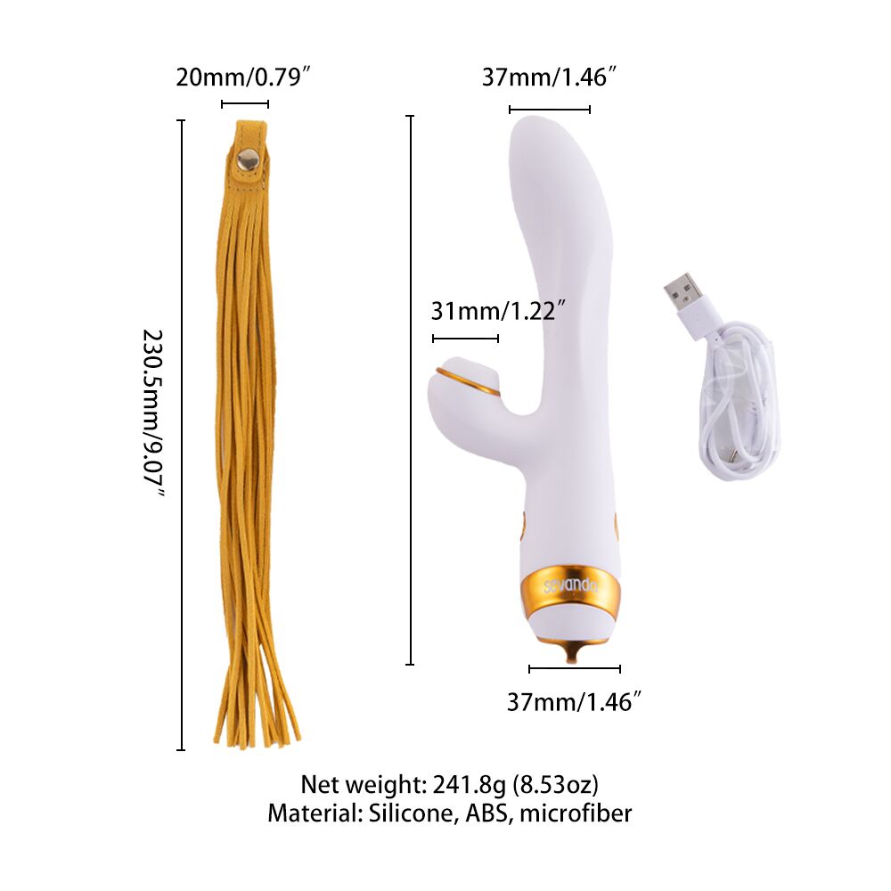Вібратор-кролик з пульсацією та флогером LOCKINK SEVANDA Whip Vibrating Massage Wand