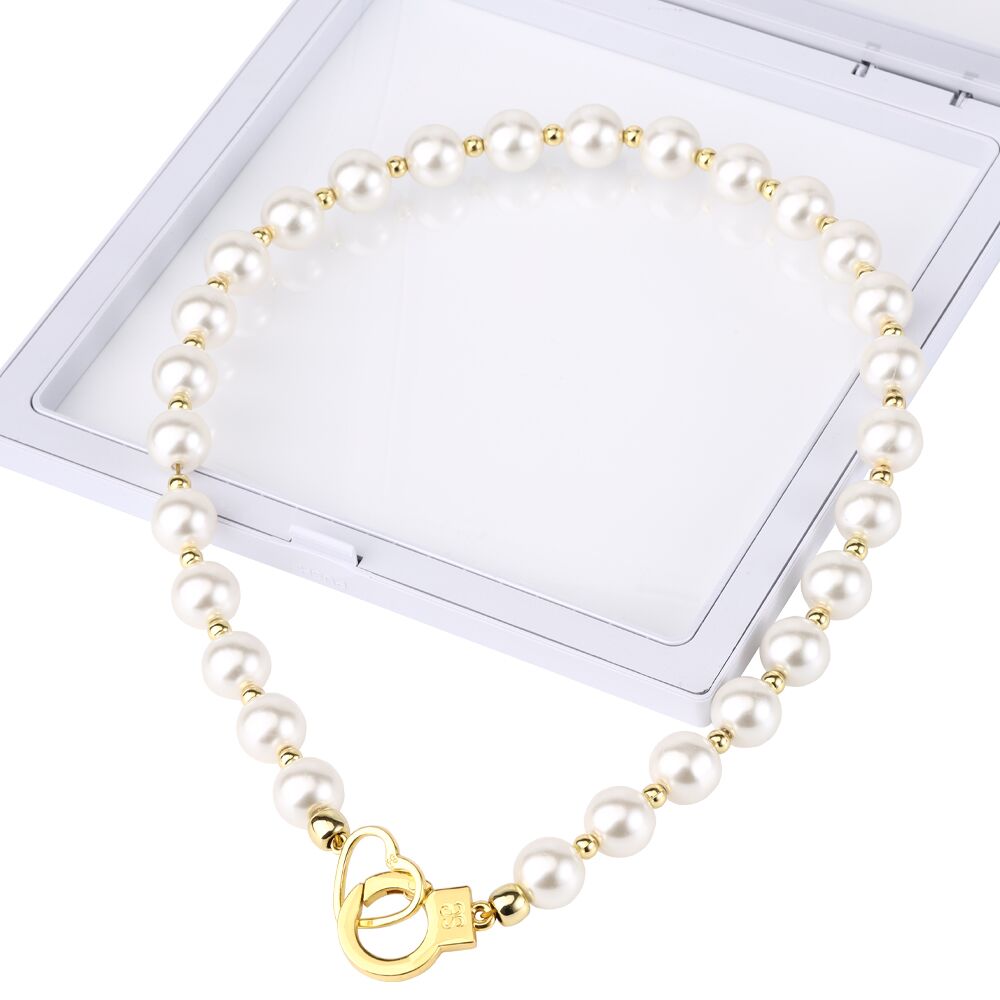 Перлинний нашийник з повідцем LOCKINK Pearl Collar &