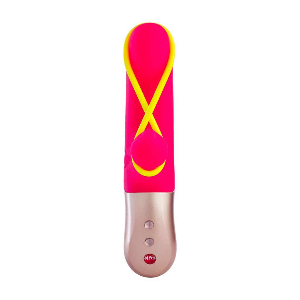 Мінівібратор-кролик зі стимулювальною стрічкою Fun Factory AMORINO pink neon